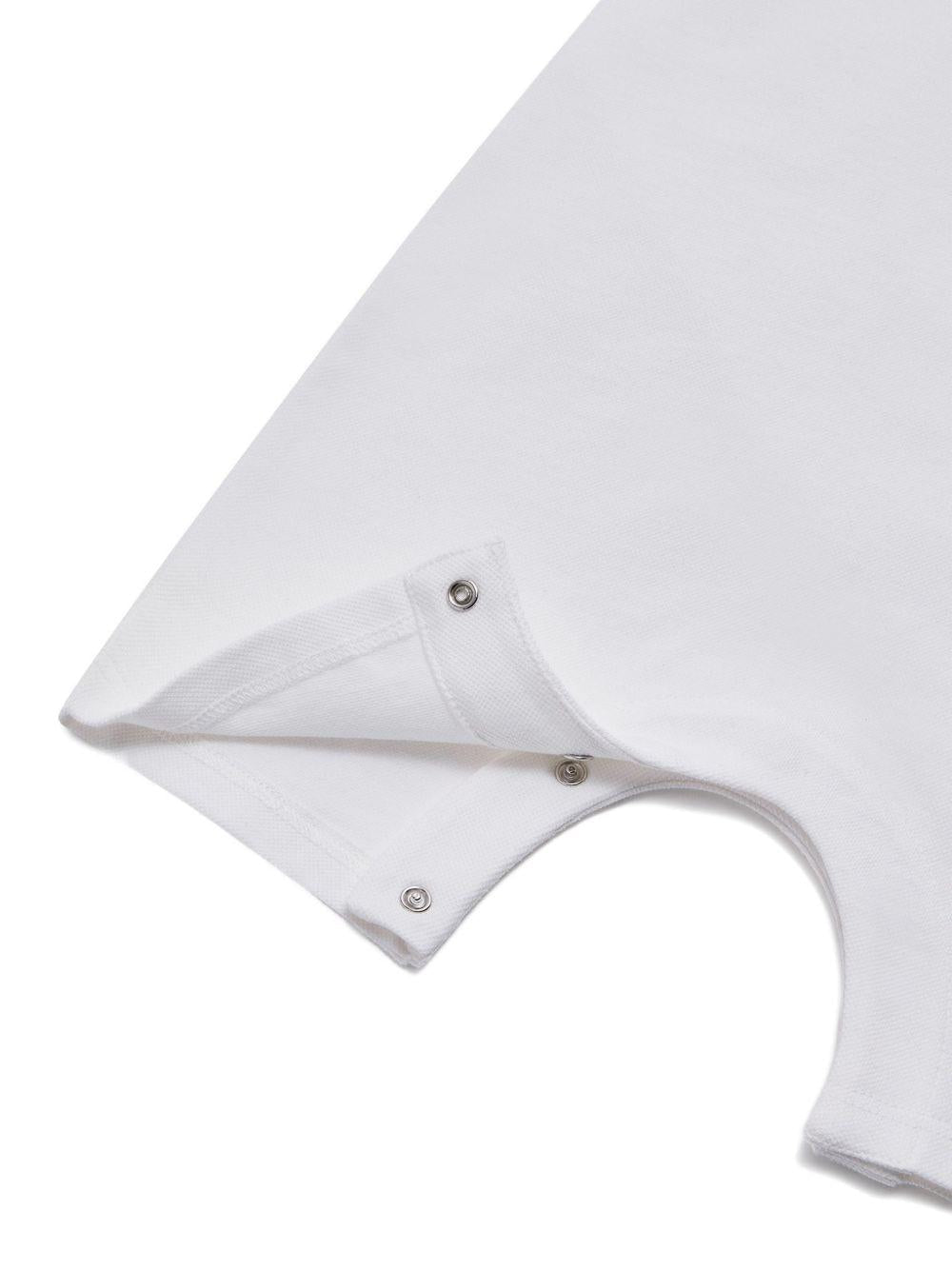 Tutina per neonati Moncler Enfant bianca con colletto a punta - Rubino Kids