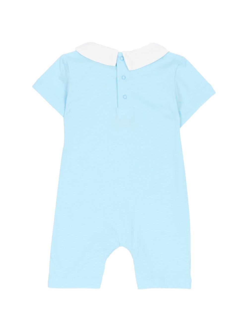 Tutina per neonati Moschino Kids azzurra con stampa Teddy Bear su nuvola - Rubino Kids