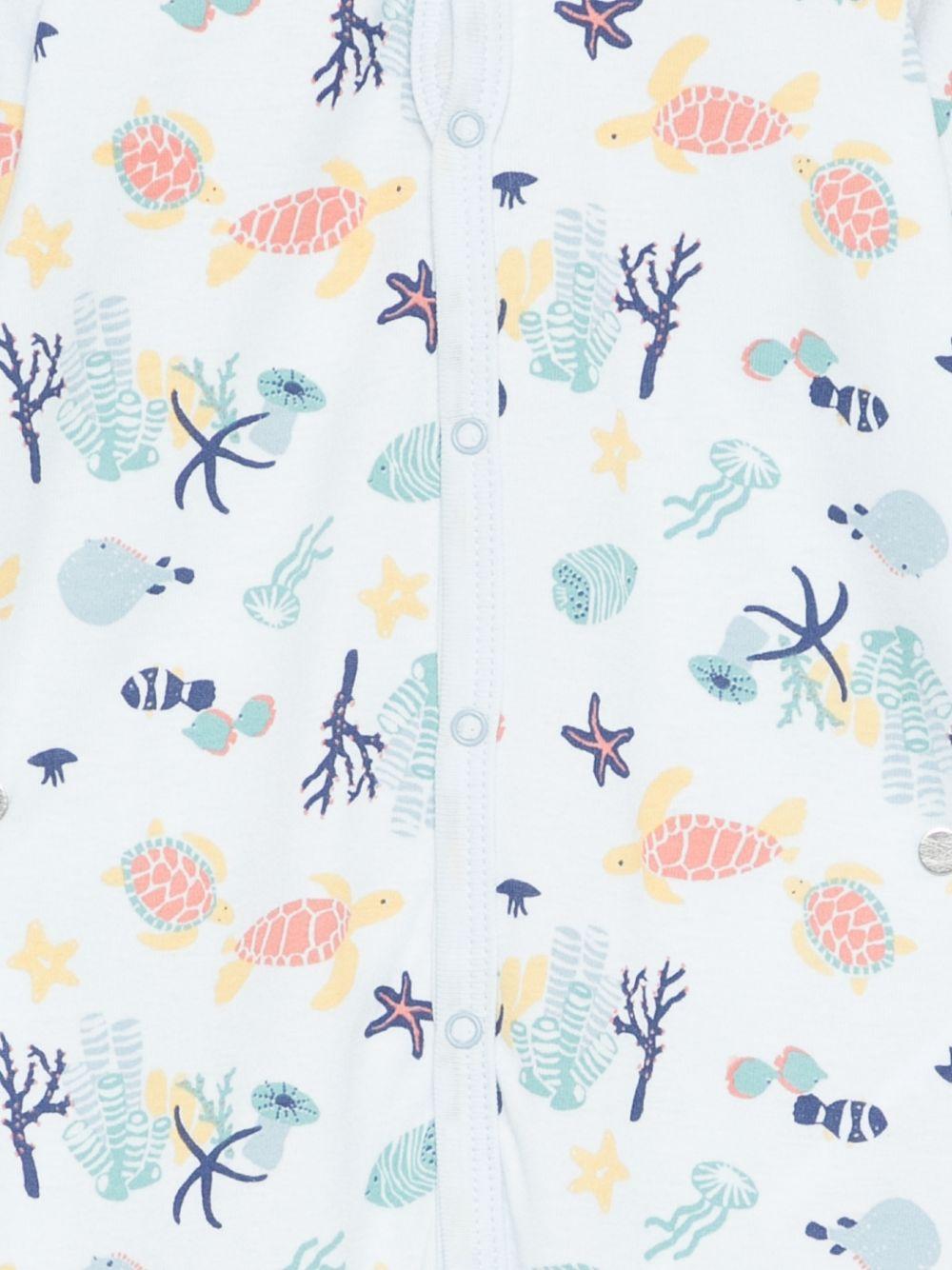 Tutina per neonati Petit Bateau azzurra con stampa grafica multicolore - Rubino Kids