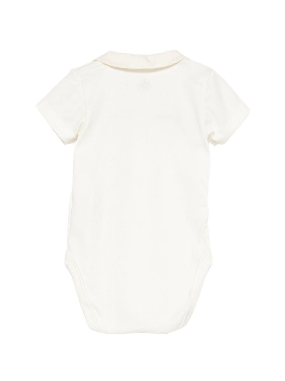 Tutina per neonati Petit Bateau beige con colletto ricamato - Rubino Kids