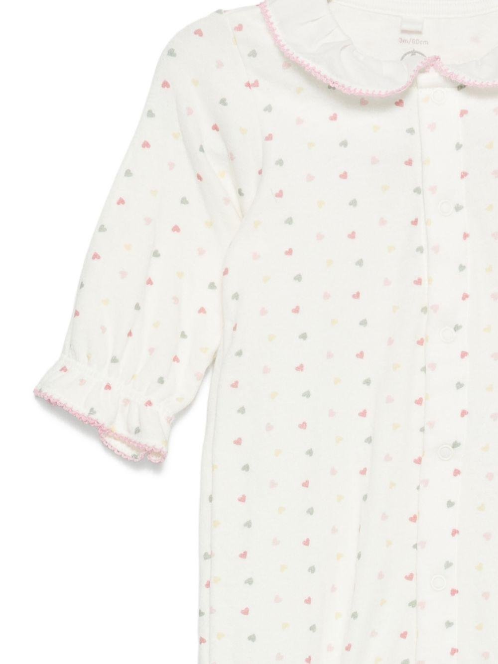 Tutina per neonati Petit Bateau bianca con stampa a cuori - Rubino Kids
