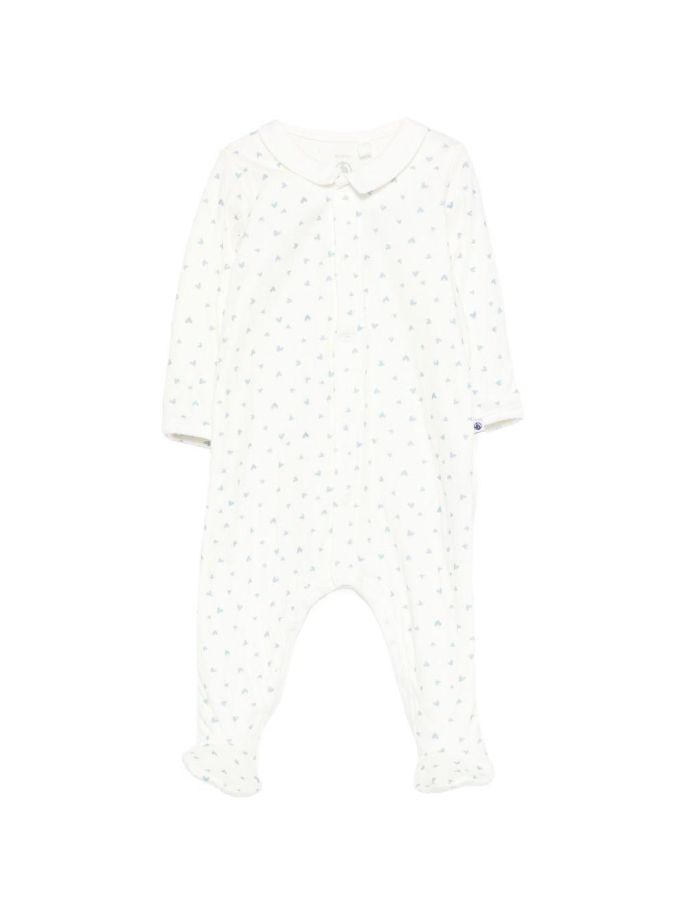 Tutina per neonati Petit Bateau bianca con stampa a cuori - Rubino Kids