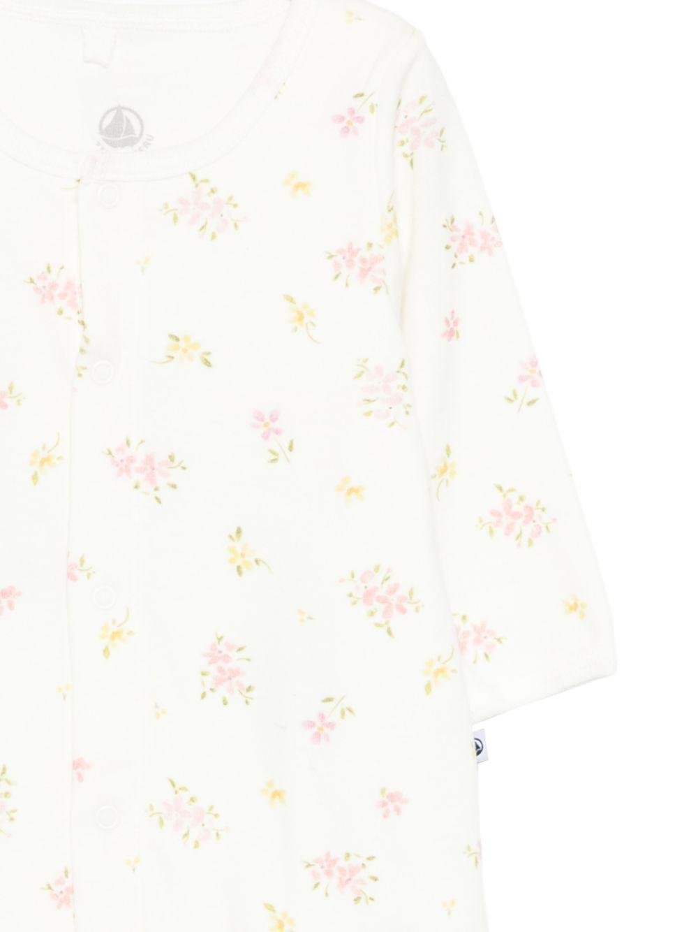 Tutina per neonati Petit Bateau bianca con stampa floreale - Rubino Kids