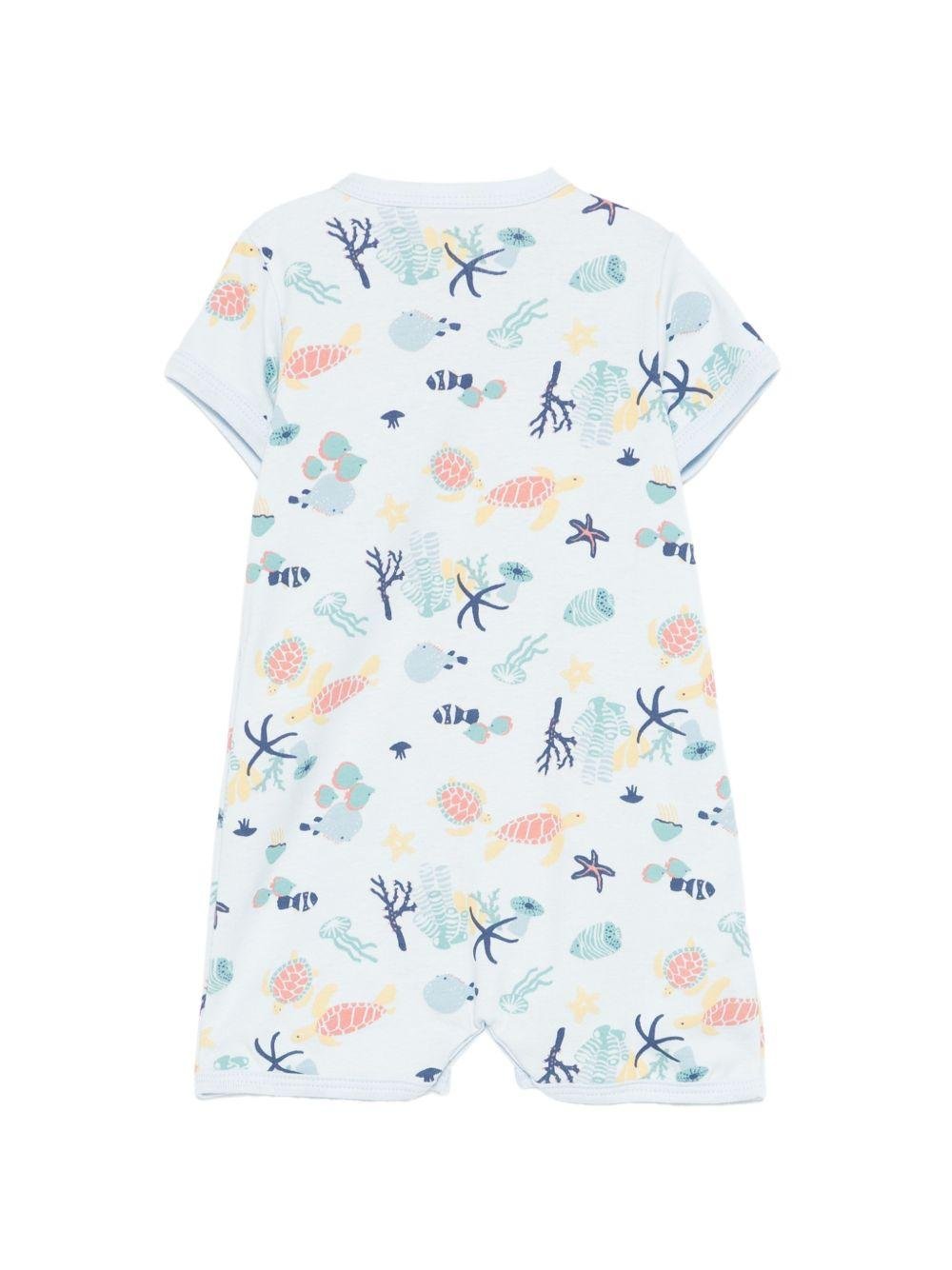 Tutina per neonati Petit Bateau bianca con stampa grafica all - over - Rubino Kids