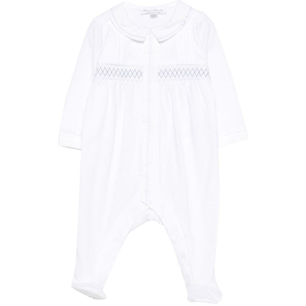 Tutina per neonati Tartine & Chocolat bianco con dettaglio con punto smock - Rubino Kids