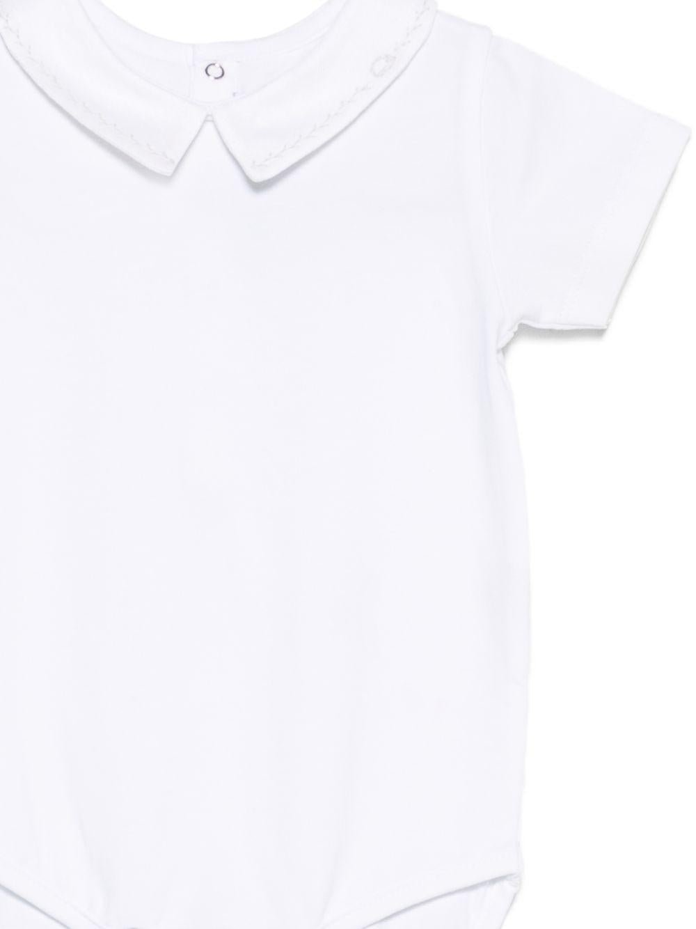 Tutina per neonati Tartine Et Chocolat bianca con colletto a punta - Rubino Kids