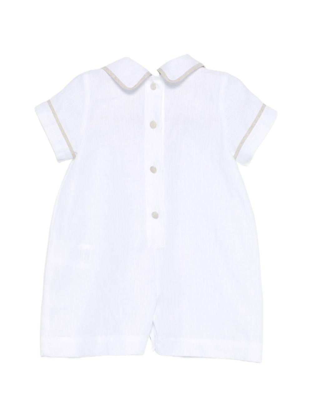 Tutina per neonato Jesurum Baby bianca con bordi a contrasto - Rubino Kids