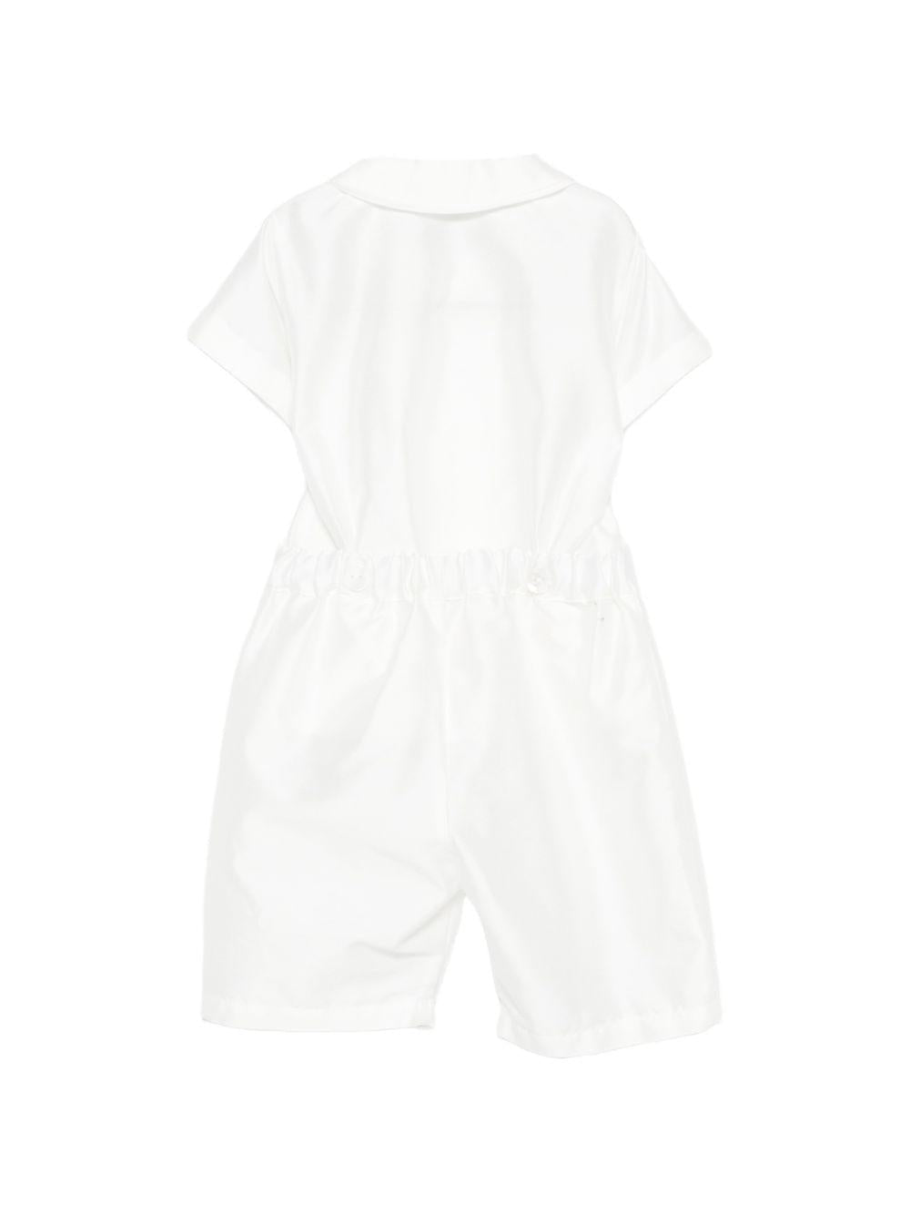 Tutina per neonato Mariella Ferrari bianco con colletto a punta - Rubino Kids