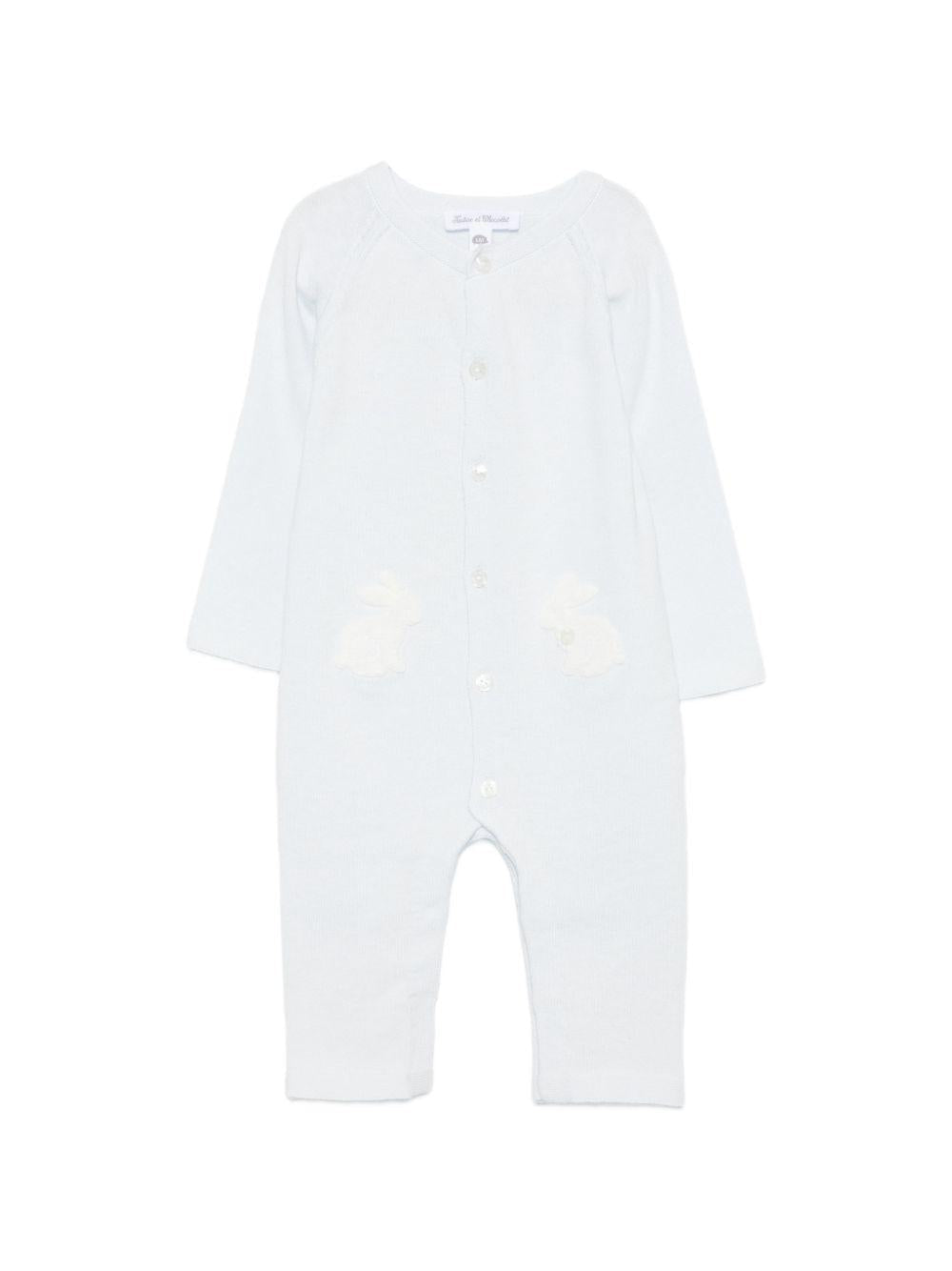 Tutina per neonato Tartine & Chocolat azzurro con applicazione coniglio - Rubino Kids