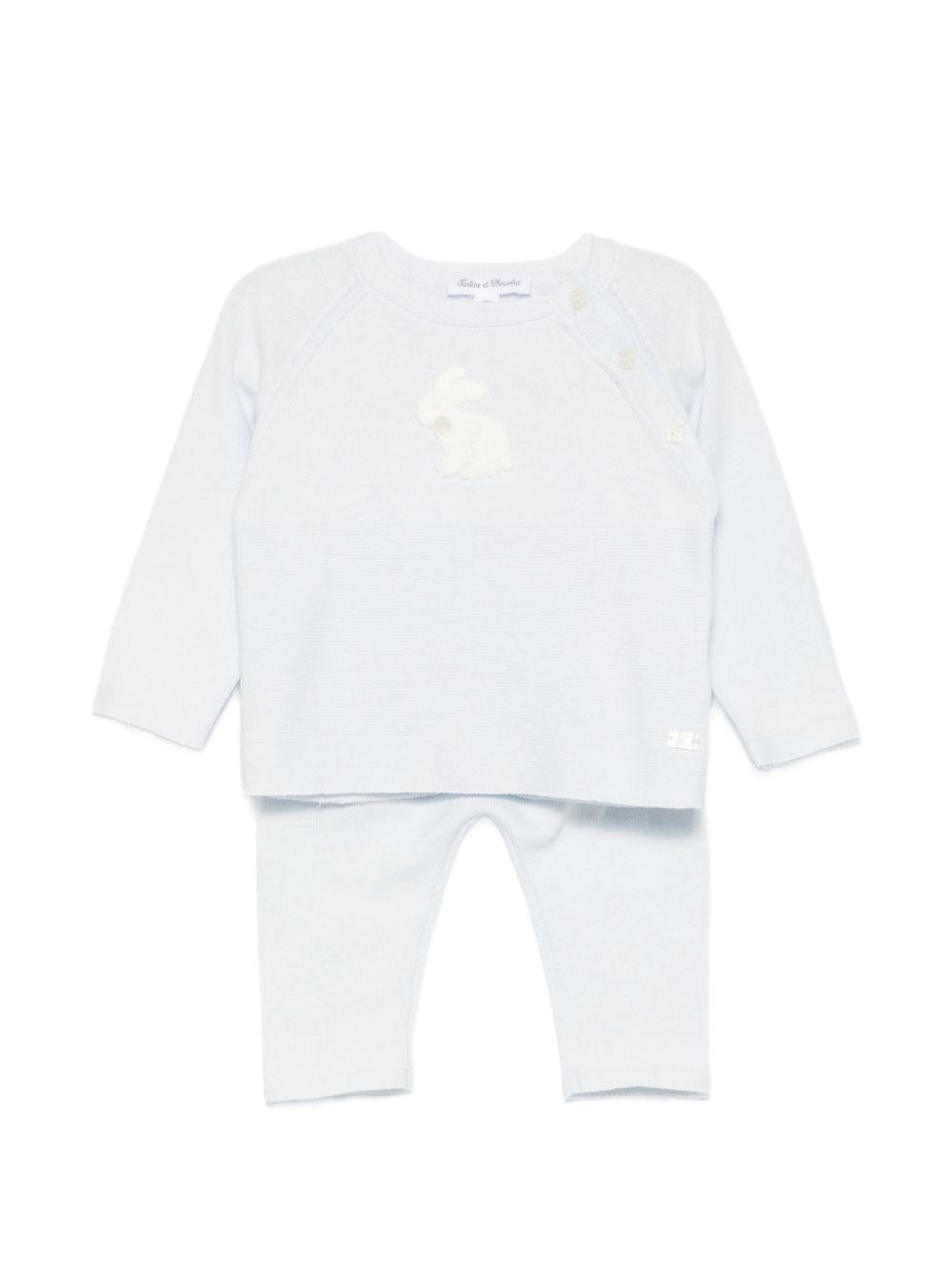 Tutina per neonato Tartine & Chocolat azzurro con dettaglio coniglio - Rubino Kids