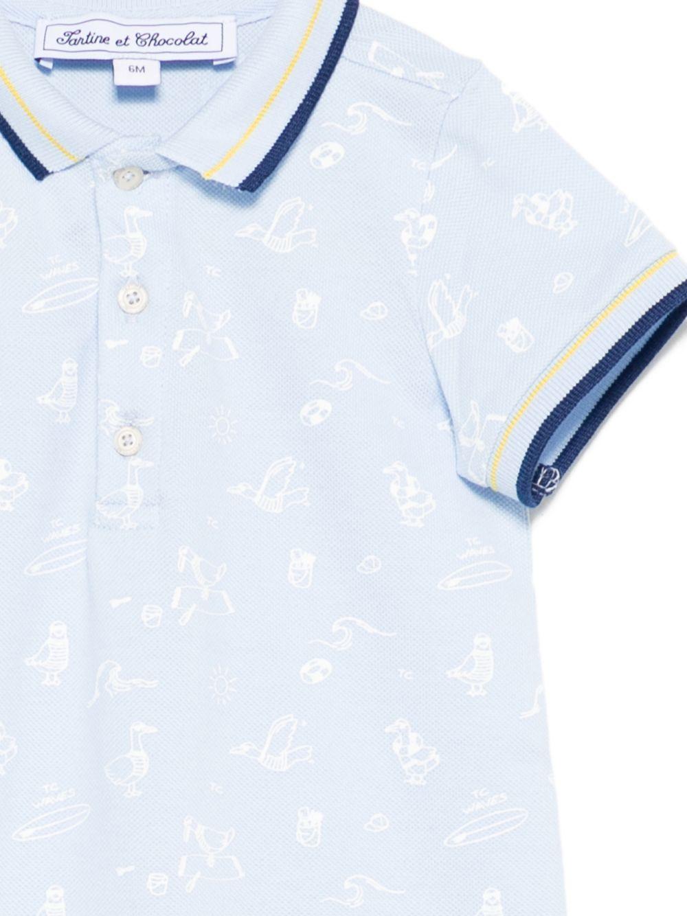 Tutina per neonato Tartine & Chocolat azzurro con stampa uccelli - Rubino Kids