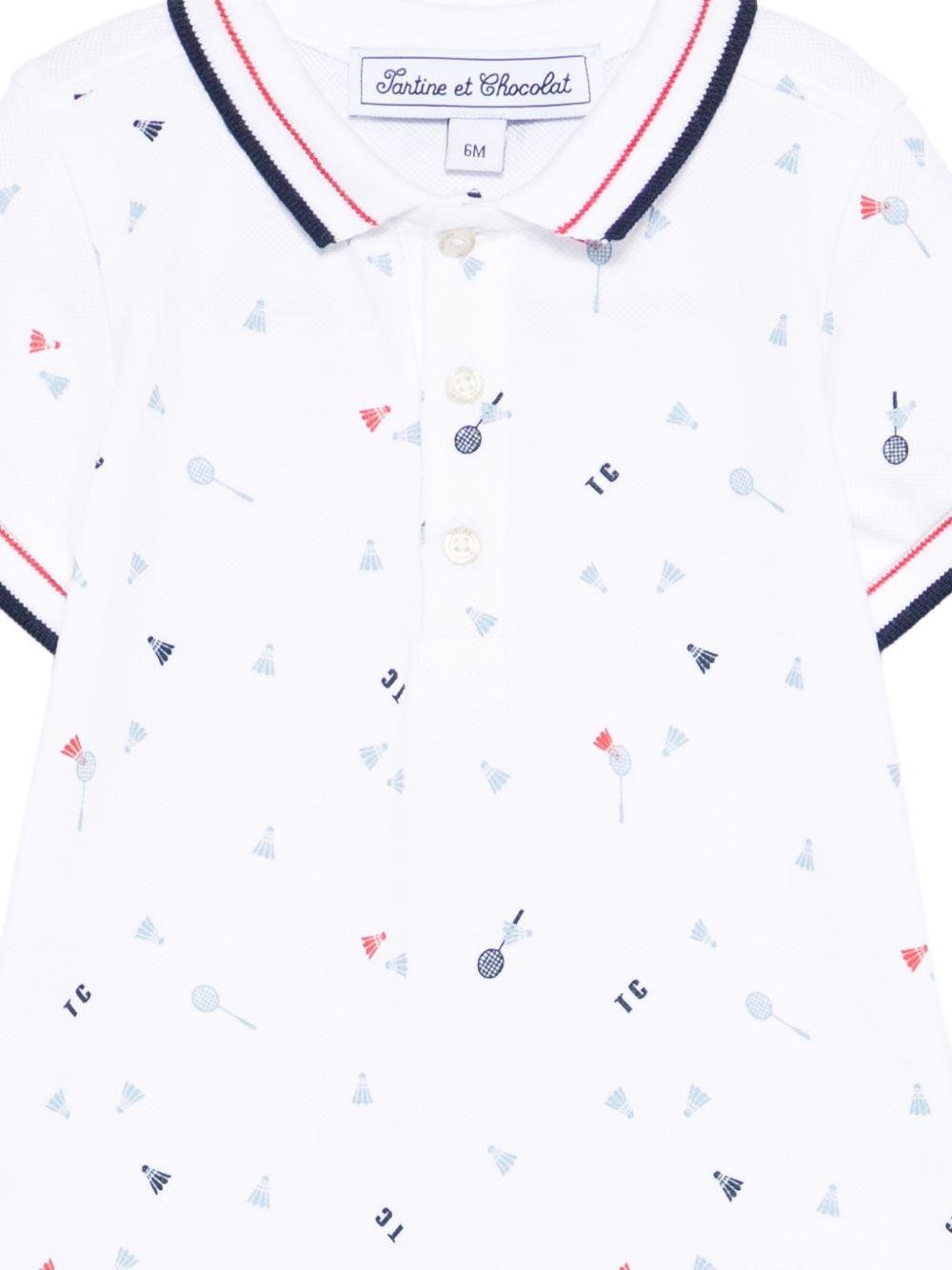 Tutina per neonato Tartine & Chocolat bianca con stampa grafica - Rubino Kids