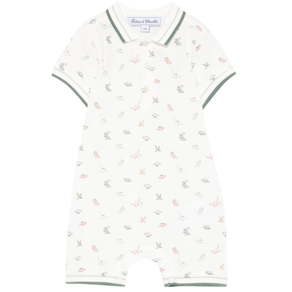 Tutina per neonato Tartine & Chocolat bianco con stampa dinosauro - Rubino Kids