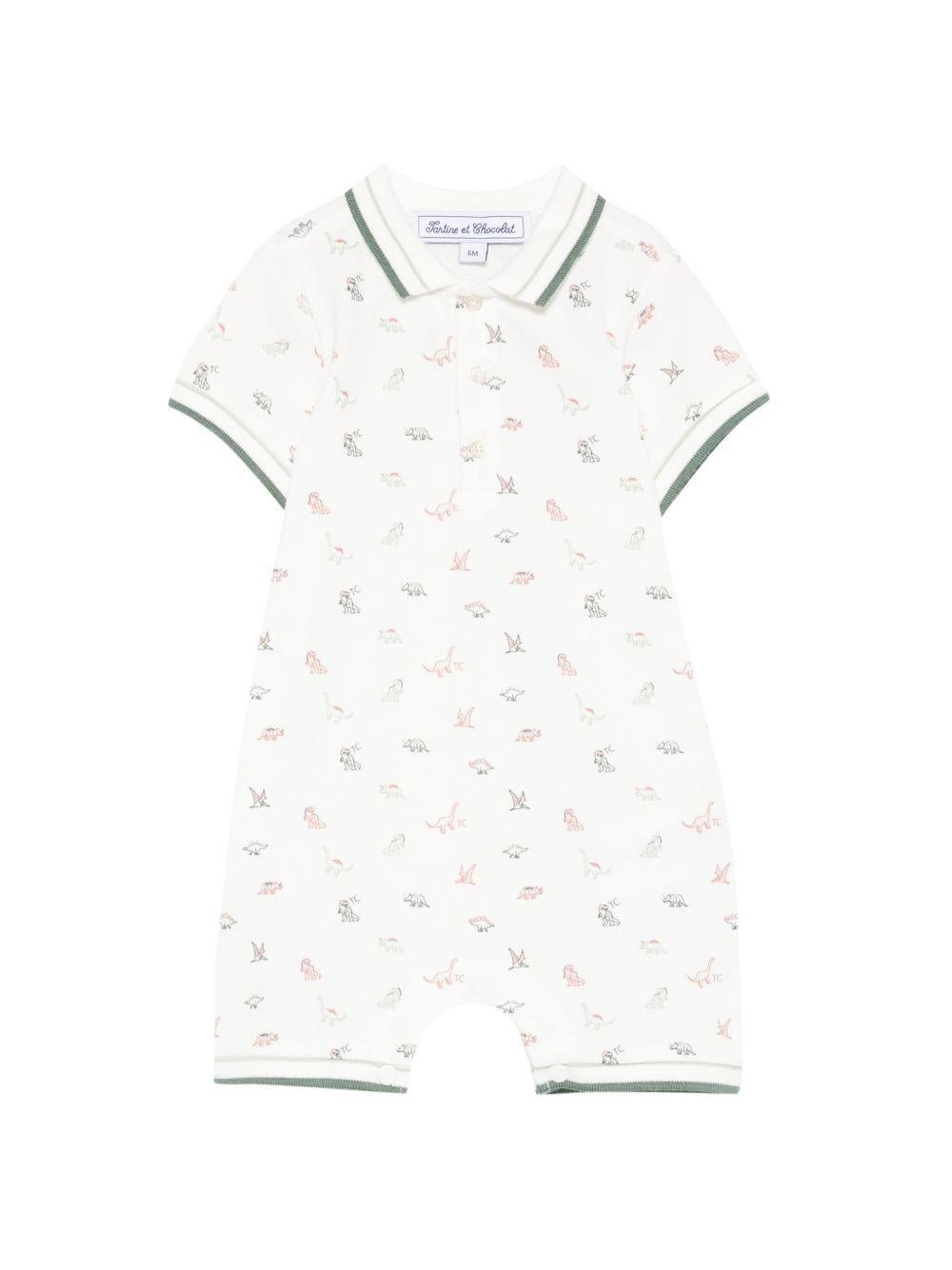 Tutina per neonato Tartine & Chocolat bianco con stampa dinosauro - Rubino Kids