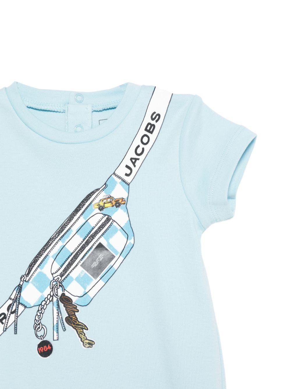 Tutina per neonato The Marc Jacobs Kids azzurra con stampa grafica sul davanti - Rubino Kids