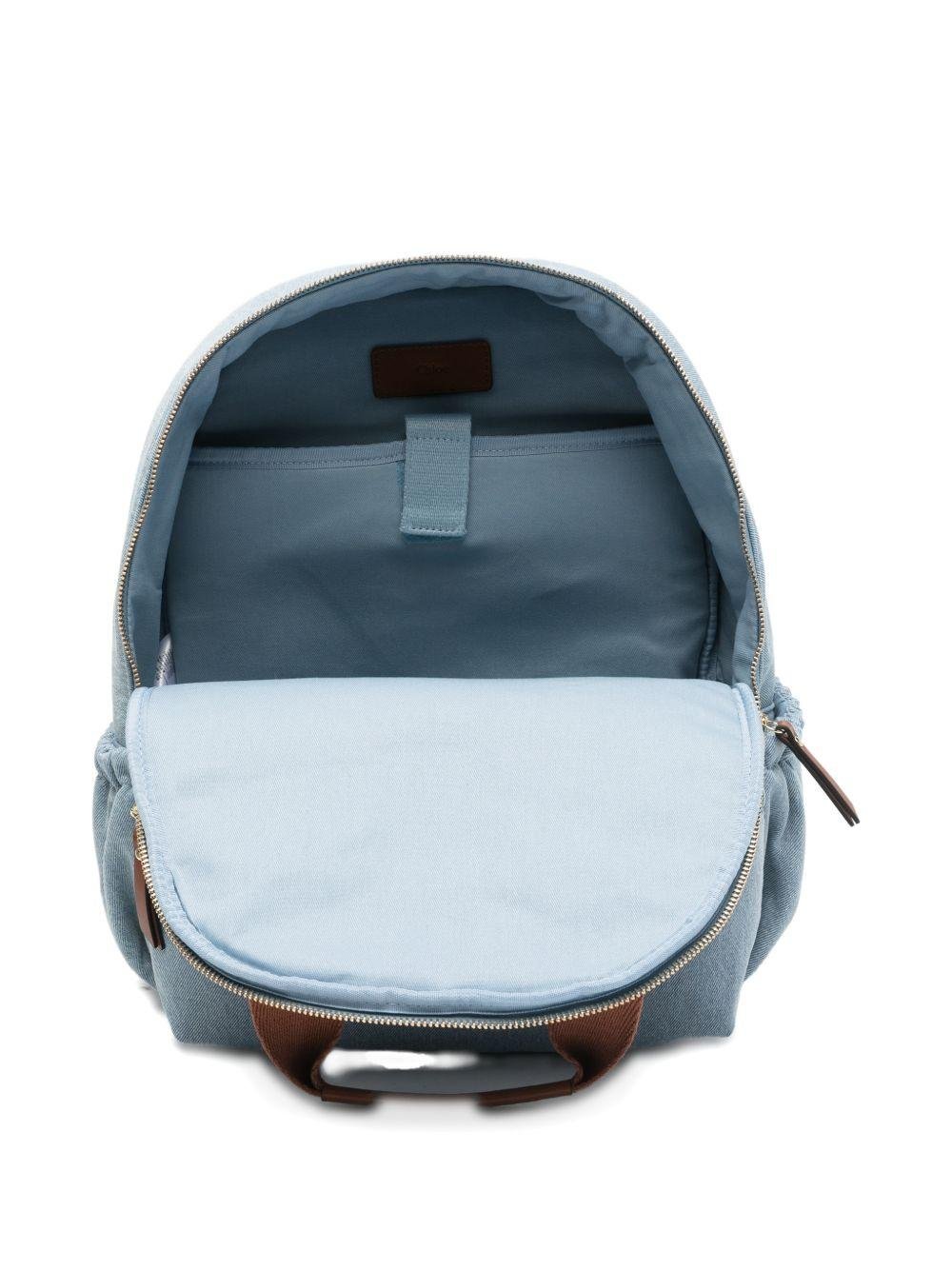 Zaino per bambina Chloé Kids azzurro con logo sul davanti - Rubino Kids