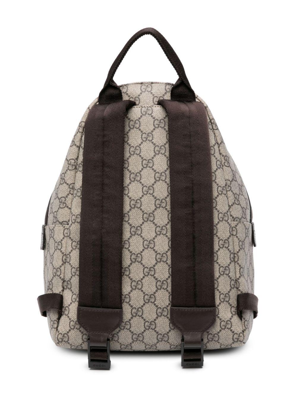 Zaino per bambina Gucci Kids beige con applicazione frontale con logo - Rubino Kids