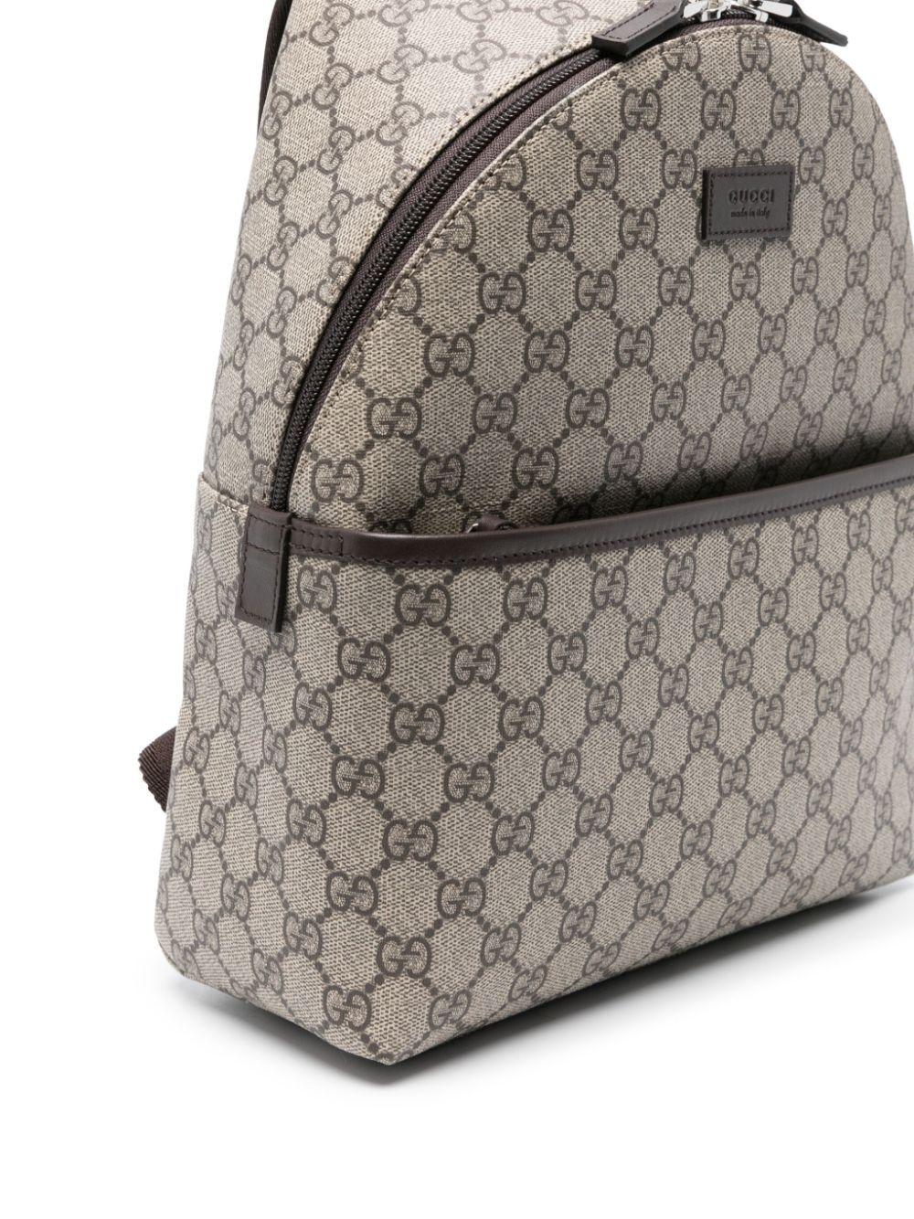 Zaino per bambina Gucci Kids beige con applicazione frontale con logo - Rubino Kids