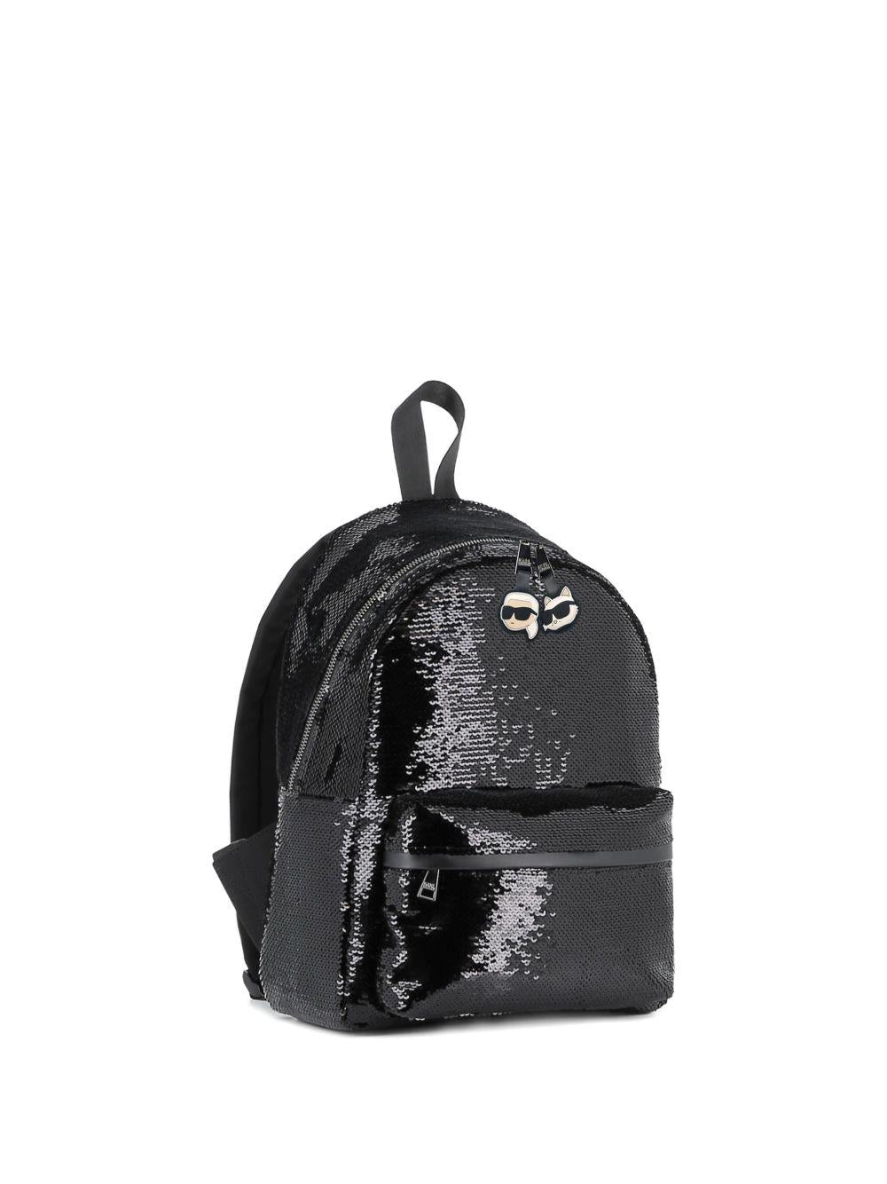 Zaino per bambina Karl Lagerfeld Kids nero con paillettes - Rubino Kids