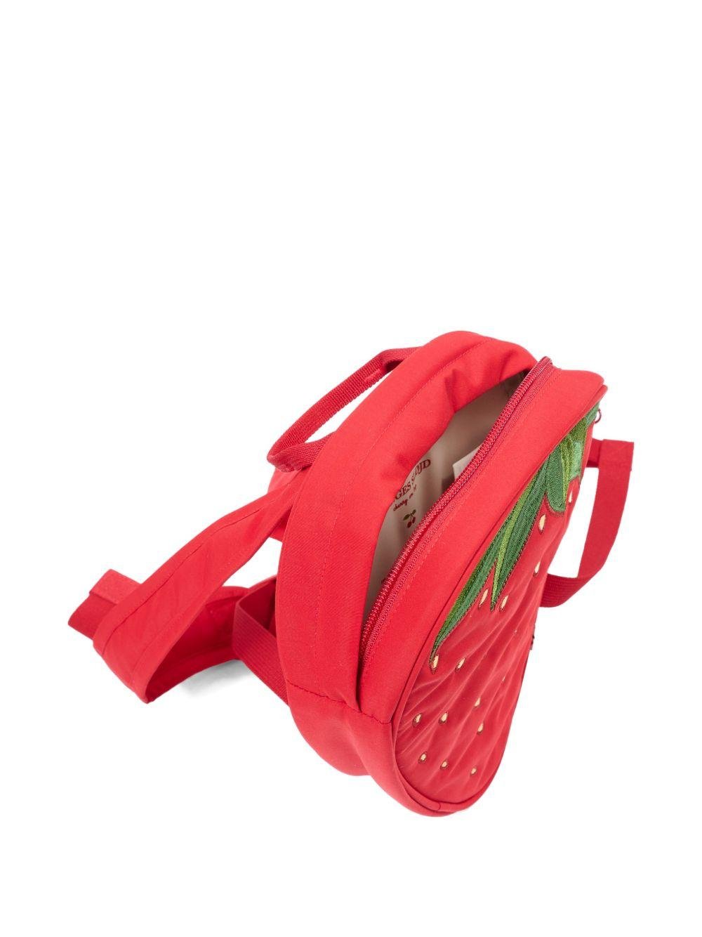 Zaino per bambina Konges Sløjd rosso a forma di fragola - Rubino Kids