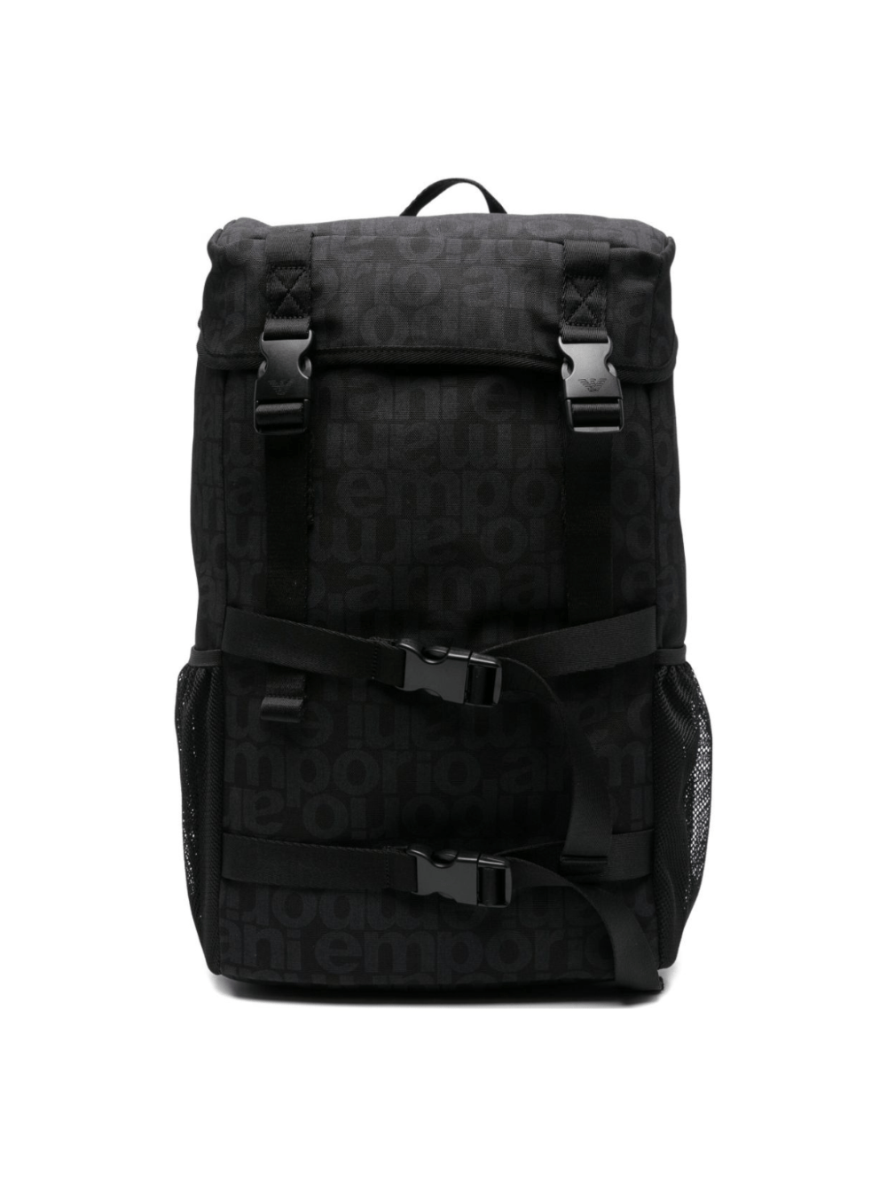 Zaino per bambini Emporio Armani Kids blu con stampa logo all - over - Rubino Kids