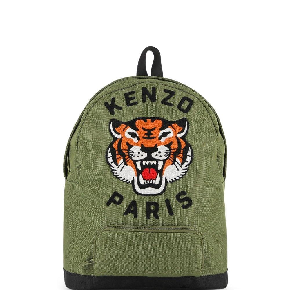 Zaino per bambini Kenzo Kids verde con caratteristico motivo Tigre - Rubino Kids
