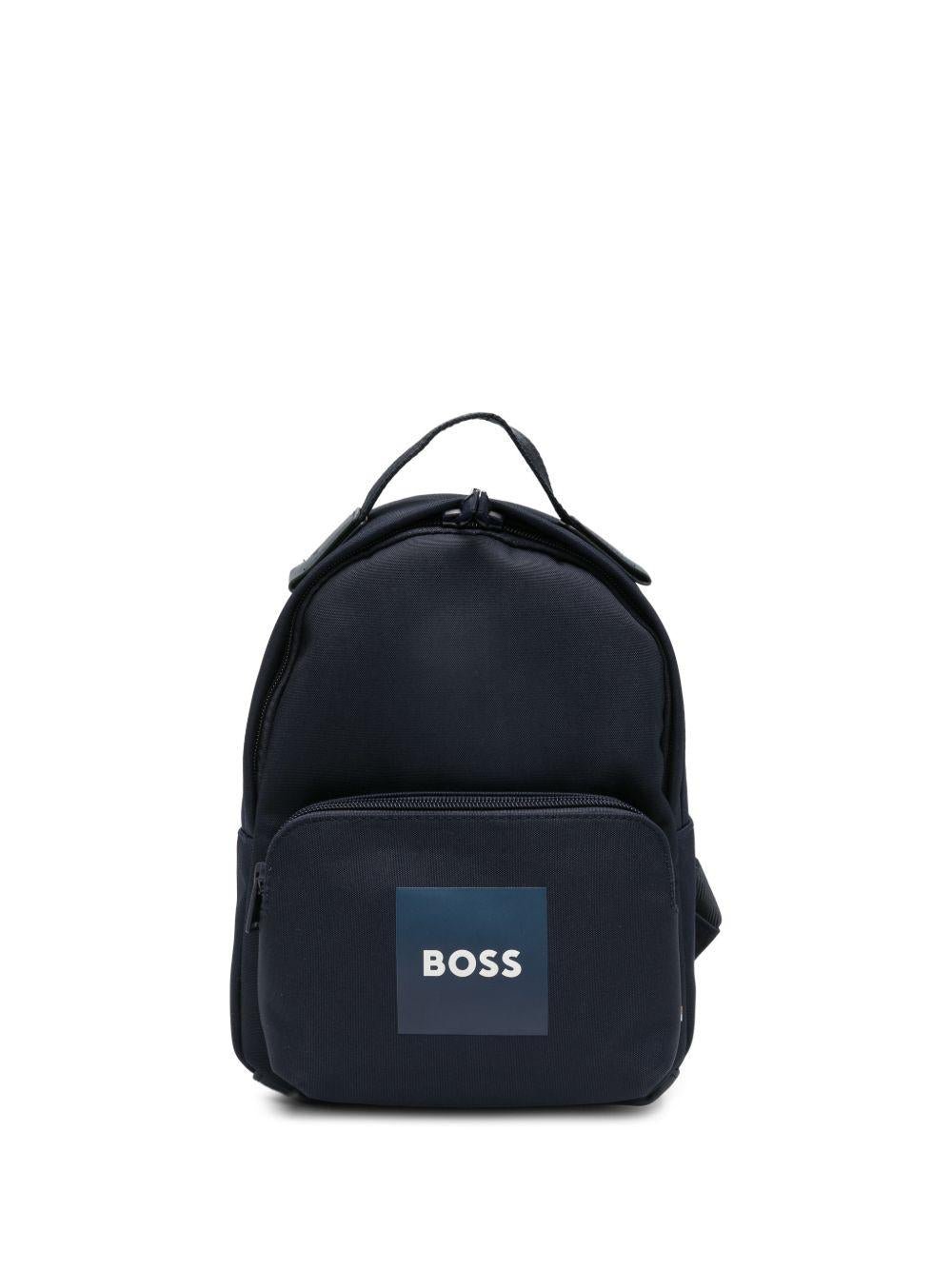 Zaino per bambino BOSS Kids blu con tasca con zip sul davanti - Rubino Kids