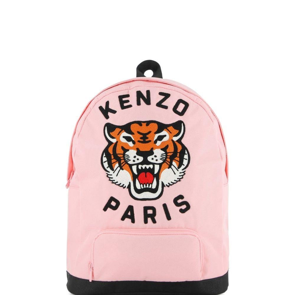 Zaino Tiger Head per bambini Kenzo Kids rosa con stampa tigre sul davanti - Rubino Kids