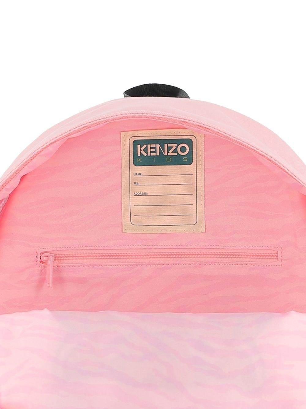 Zaino Tiger Head per bambini Kenzo Kids rosa con stampa tigre sul davanti - Rubino Kids