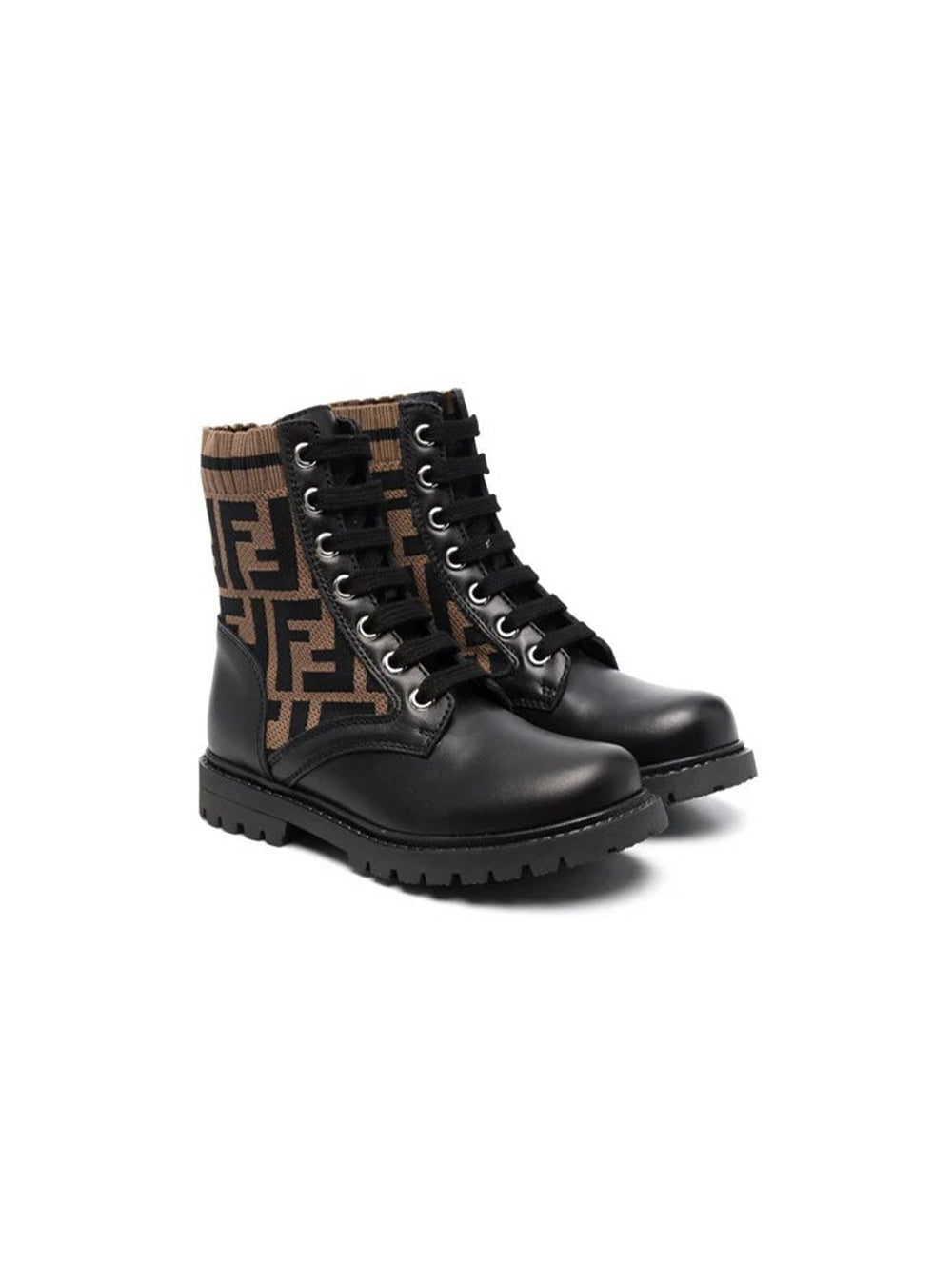 Leather boots with FF logo