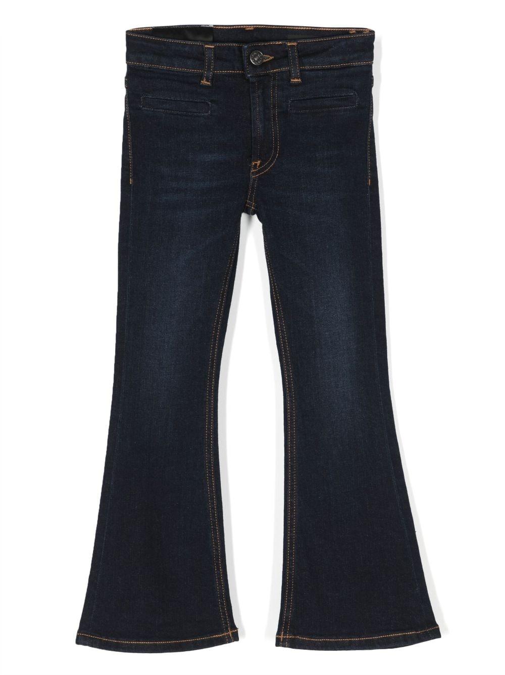 Flared jeans with logo plaque