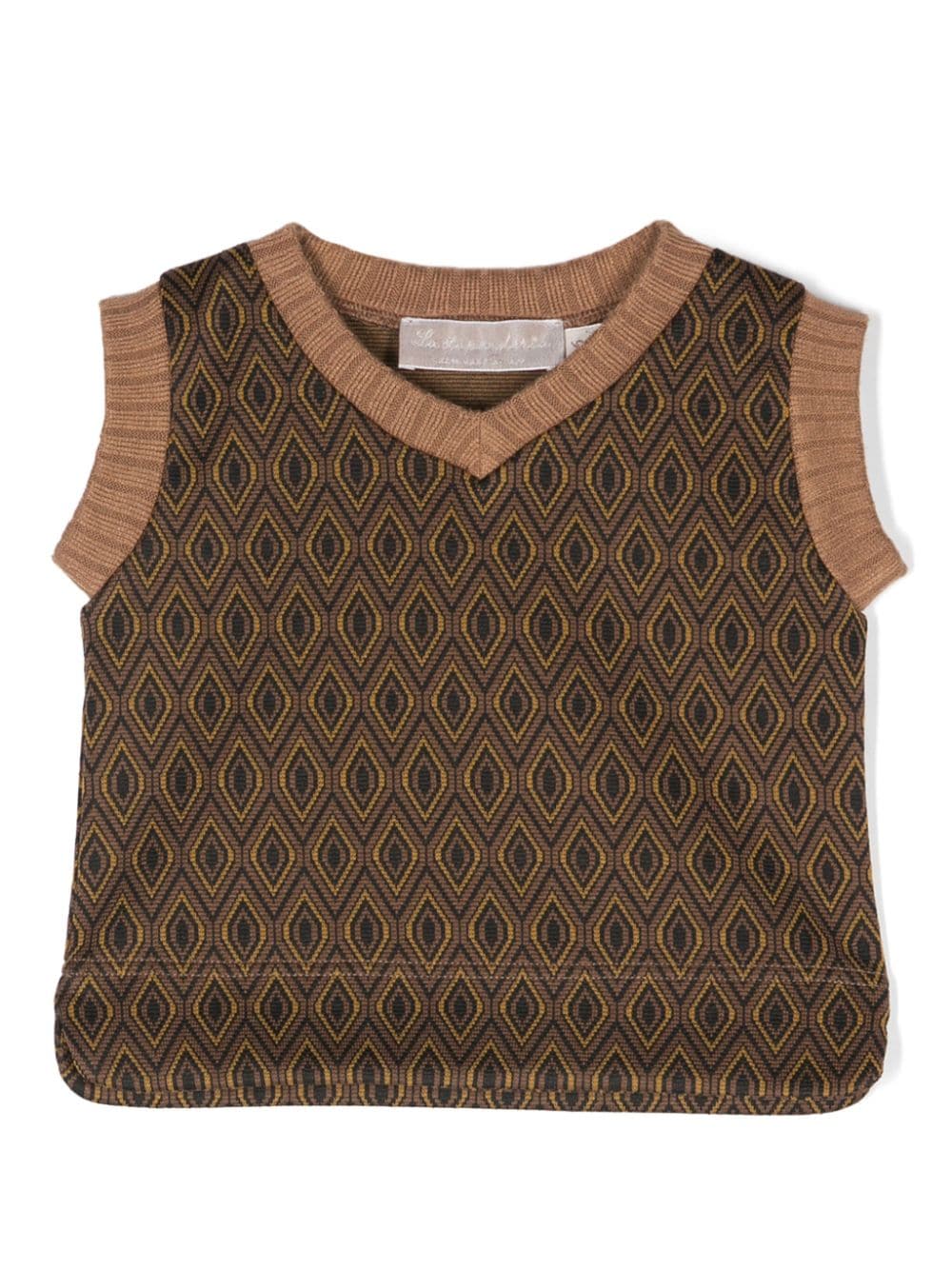 Vest with geometric pattern