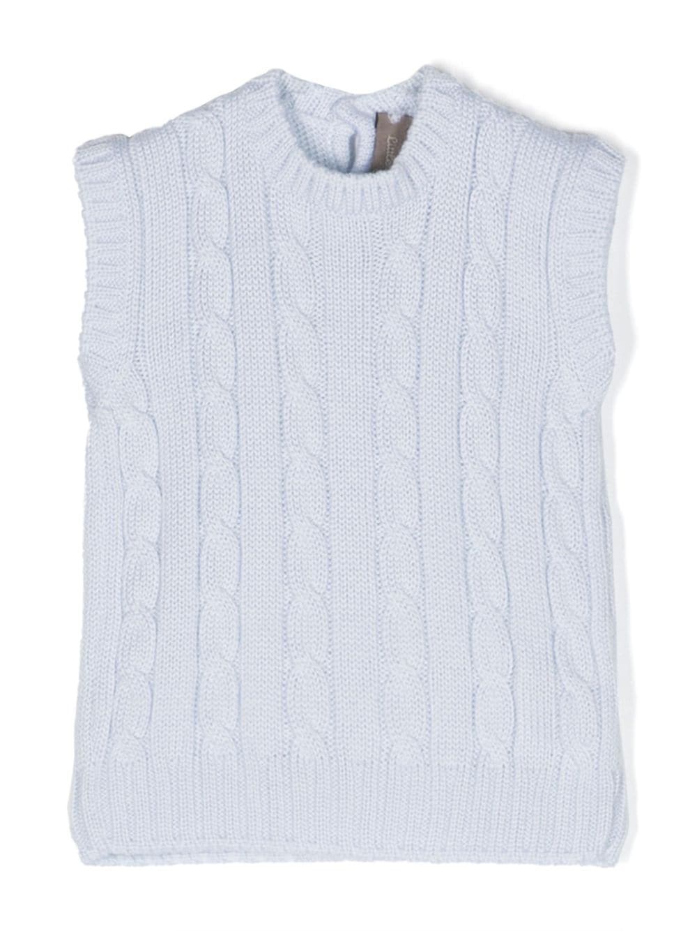 Cable-knit virgin wool top