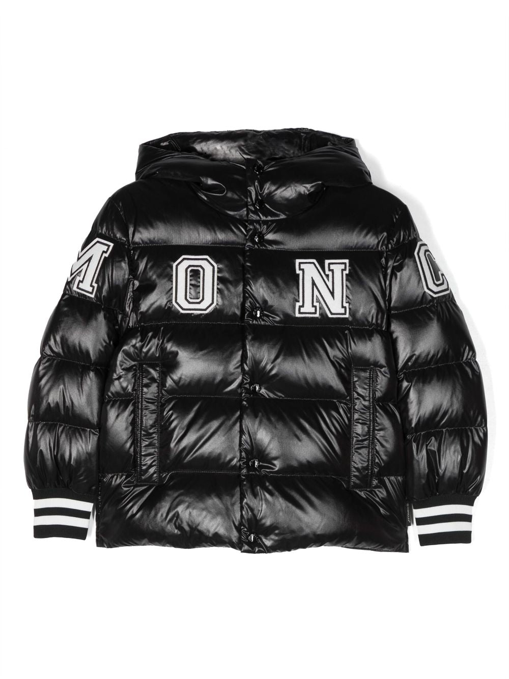 Down jacket with appliqué