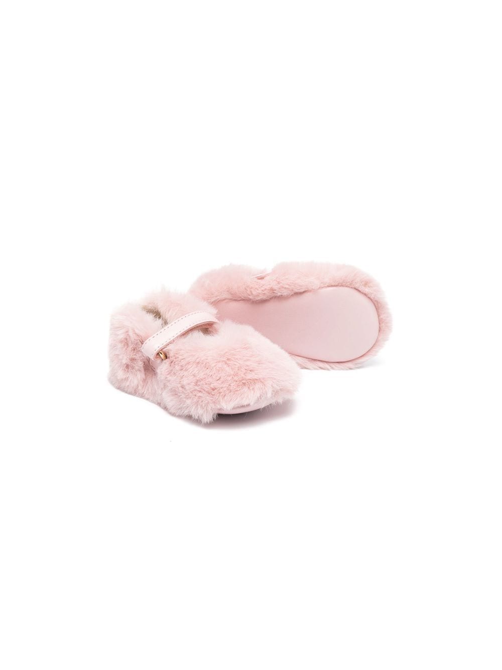 Sneakers per neonato rosa in finta pelliccia