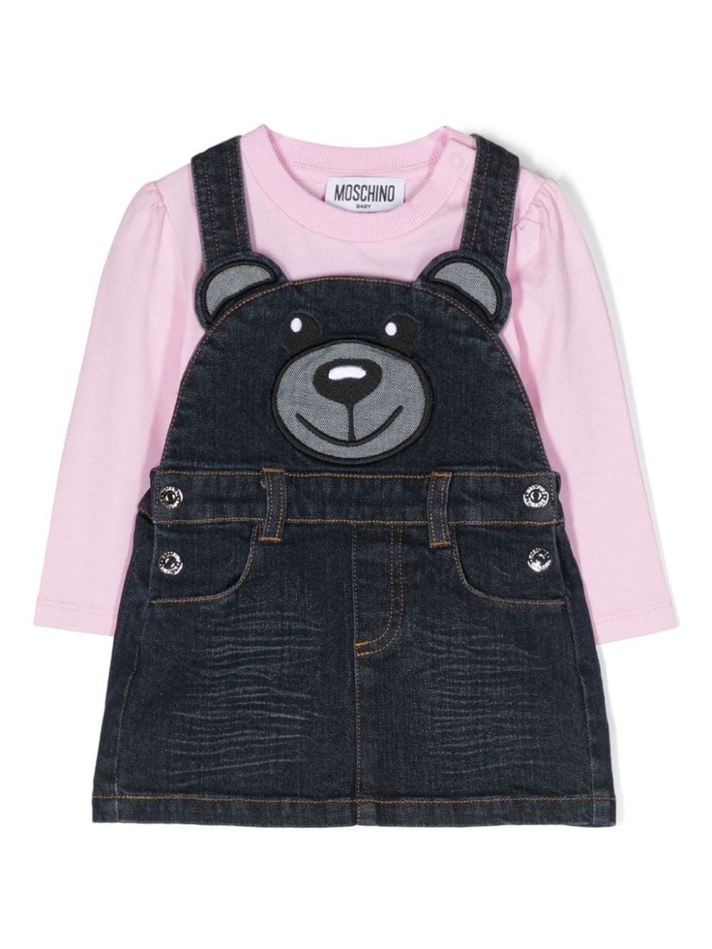 Denim dress with Teddy Bear motif