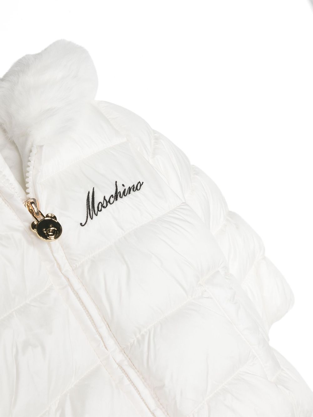 Cotton-padded down down jacket with embroidered logo