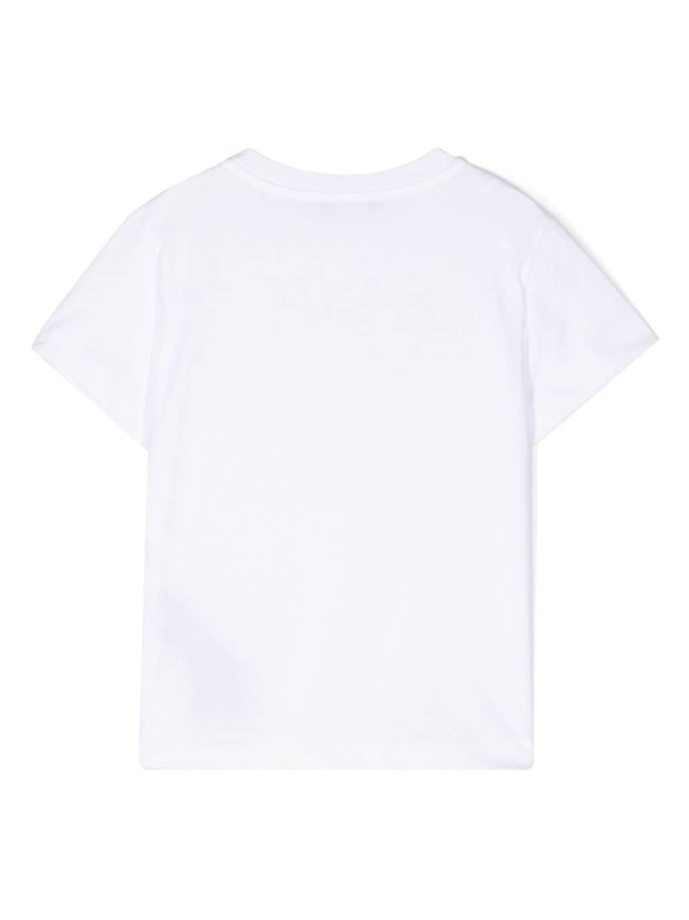 T-shirt con logo glitter per bambina Balmain Kids bianco con girocollo BV8B71 Z0082 100OR BALMAIN KIDS 