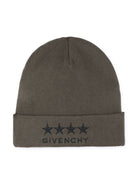 Berretto per bambino Givenchy Kids verde con ricamo logo frontale H30296 724 GIVENCHY KIDS 