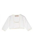 Cardigan doppiopetto per neonata La Stupenderia bianco con scollo quadrato WBSC60 800 LA STUPENDERIA KIDS 