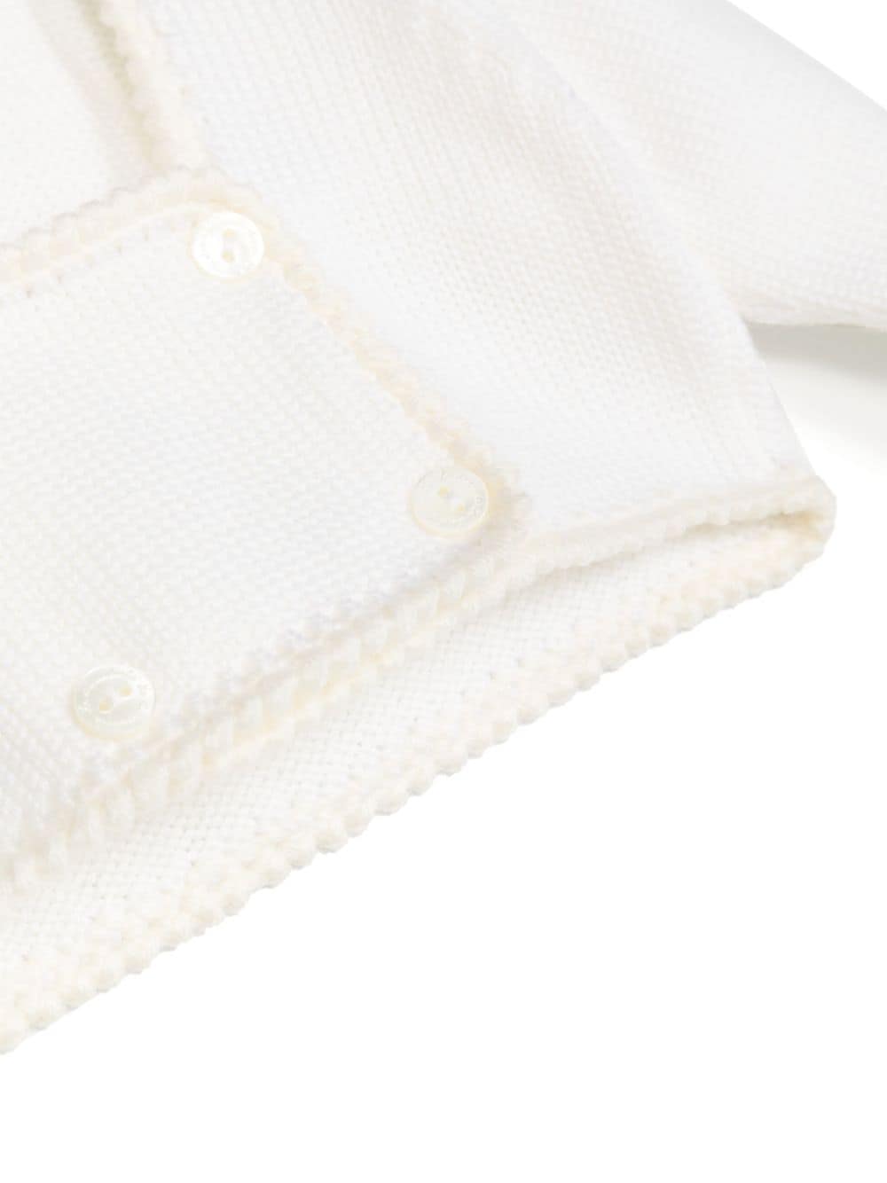 Cardigan doppiopetto per neonata La Stupenderia bianco con scollo quadrato WBSC60 800 LA STUPENDERIA KIDS 