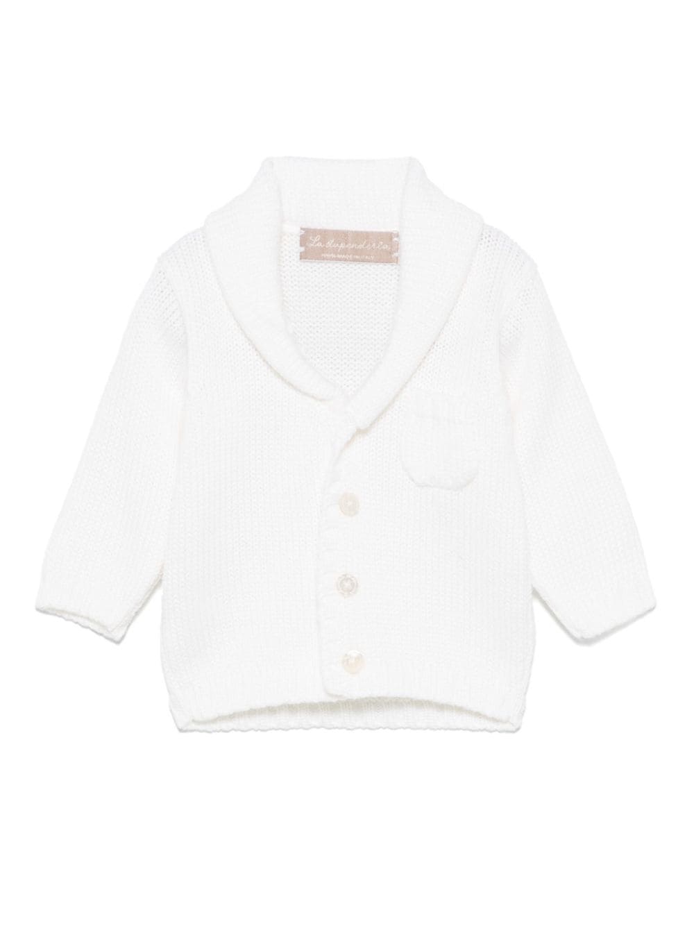 Cardigan in cashmere per neonato La Stupenderia bianco con chiusura frontale con bottoni revers WCCR23 800 LA STUPENDERIA KIDS 