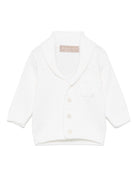 Cardigan in cashmere per neonato La Stupenderia bianco con chiusura frontale con bottoni revers WCCR23 800 LA STUPENDERIA KIDS 