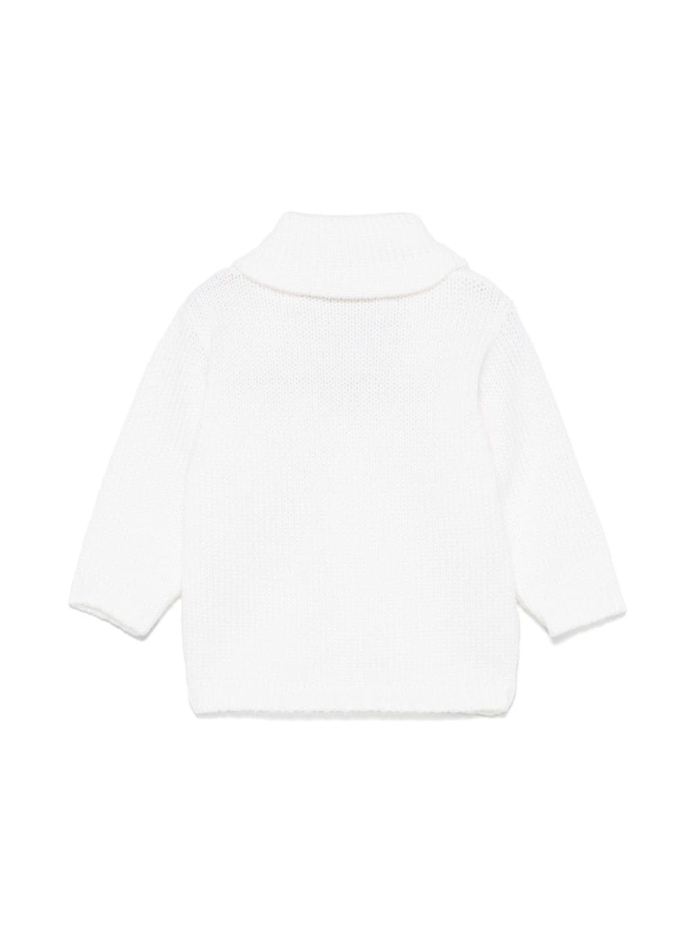 Cardigan in cashmere per neonato La Stupenderia bianco con chiusura frontale con bottoni revers WCCR23 800 LA STUPENDERIA KIDS 