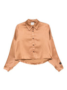 Camicia per donna Alysi marrone con lunghezza crop 165246 A5239 CN ALYSI 