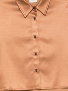 Camicia per donna Alysi marrone con lunghezza crop 165246 A5239 CN ALYSI 