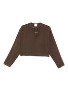 Camicia per donna ALYSI marrone con rifiniture ricamate 165260 A5228 CHOCO ALYSI 