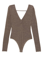 Body per donna ALYSI marrone con scollo a V 165434 A5209 CAFFE ALYSI 