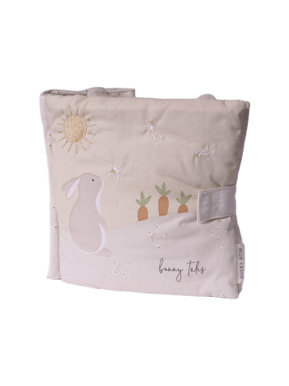 Libro in tessuto per neonati Avery Row beige "Racconti di coniglietti" FBOWCH BUNNY TALES AVERY ROW KIDS 