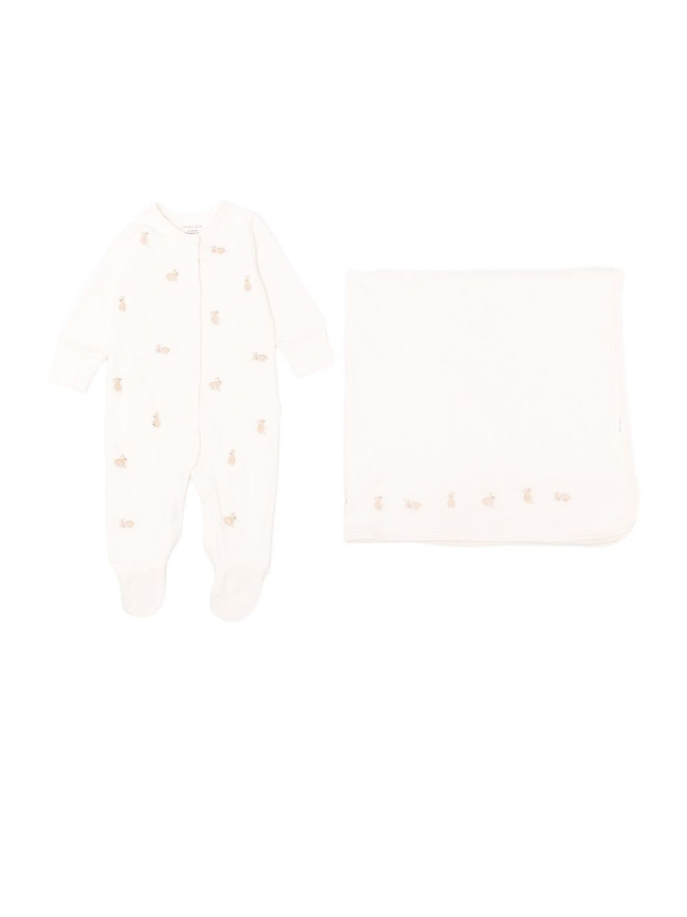 Set tutina e copertina per neonata Avery Row beige con coniglietto ricamato GS3BUN BUNNIES AVERY ROW KIDS 